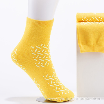 Hospital disposable single tread custom logo crew socks